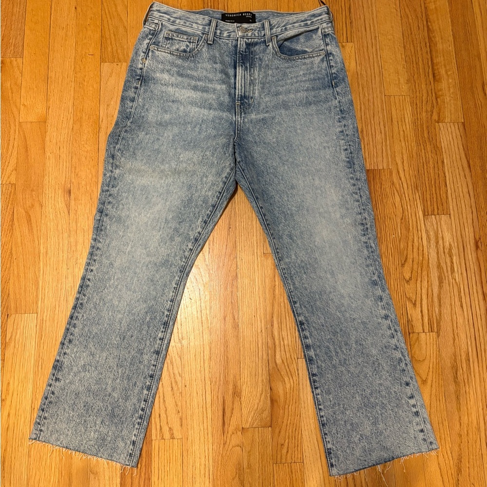 Veronica Beard Light Wash Blue Straight-Leg Jeans - Picture 3 of 4